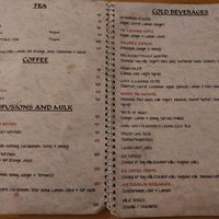 Menu at Beatles Cafe in Rishikesh