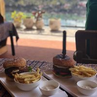 Vegan Scottish burger at Beatles Cafe in Rishikesh