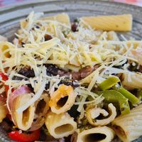 Rigatoni Italian Vegetarian mit geriebenem veganen Käse 👍🏻 at Deliziare Trattoria - Maybe closed in Kos