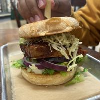 Barbecue Tofu Burger  at Divine Leaf Vegan in Wesley Chapel