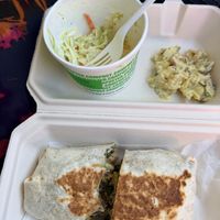 Chickpea & “bacon” wrap + potato salad + Cole slaw  at Divine Leaf Vegan in Wesley Chapel