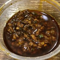 Hot sauce side  at Bunna Cafe in Brooklyn