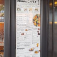 The menu at Bunna Cafe in Brooklyn