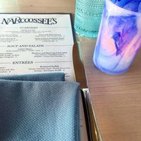 Menu and glassware   at Walt Disney World - Narcoossee's in Lake Buena Vista