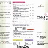 Menu part 2 at Thai Time Cafe in Joplin