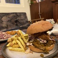 Vegan pulled pork sandwich   at Altramuz in La Paz