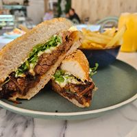Brisket Sandwich at Greens & Grains Cafe in Beaconsfield