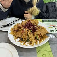 Fattoush salad with warm crisps. ORDER THIS NOW!  at Vegano Mezo in Berlin