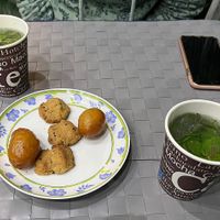 Tea and sweets as a gift, nice  at Vegano Mezo in Berlin