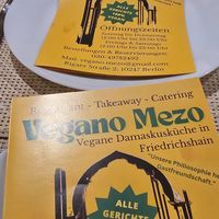 Menu at Vegano Mezo in Berlin
