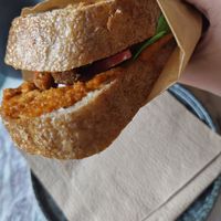 Vegan sourdough sandwich at Backstage Cafe in Vilnius