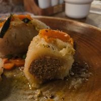 Vegan cepelinai at Bernelių užeiga in Vilnius