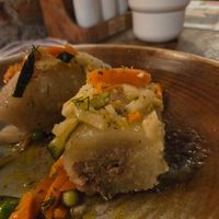 Vegan cepelinai at Bernelių užeiga in Vilnius