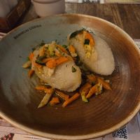 Vegan cepelinai at Bernelių užeiga in Vilnius