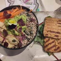 Salad with tofu at Okapi Kitchen in Leicester