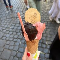 Dark chelate and strawberry are vegan   at The Gelatist - Tritone in Rome