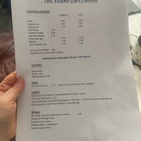 The menu at The Vegan Coffi House in Aberdare