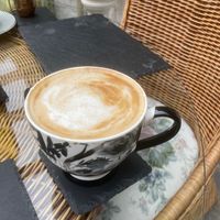 Lavender latte at The Vegan Coffi House in Aberdare