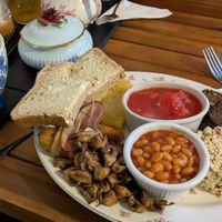 Breakfast with decaf latte at The Vegan Coffi House in Aberdare