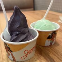 Coconut Pandan Ice Cream & Ube Soft Serve  at Sampaguita Ice Cream in Orlando