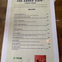Vegan menu   at The Annex Cafe in Glenelg