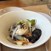 Noodle dish with mushrooms  at Sulgodang in Busan
