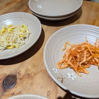 Kimchi and bean sprouts in a sesame dressing at Sulgodang in Busan