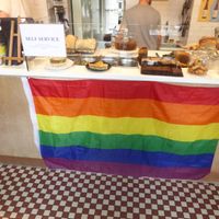 Main counter at Massolit Bakery & Cafe in Krakow