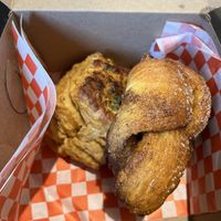 Cheddar bay biscuit and brioche cinnamon swirl   at Bad Attitude Bread in Toronto