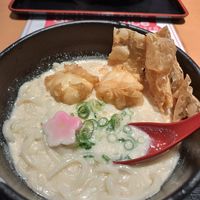 Yuba cheese udon noodles at Kyoto Arashiyama Yosiya in Kyoto