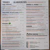 Menu after 13.30 at Wanaka in Tarifa