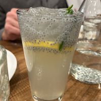Basil lemon drink with chia seeds   at Mantra in Folsom