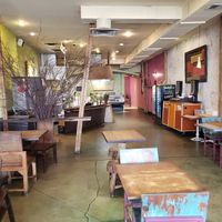 Inside the restaurant. Fancier feel than most counter service restaurants. at Falafel King in Denver