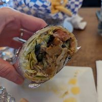 Vegan chickpea wrap at Gyros And Tzatziki in San Francisco
