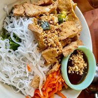 Vermicelli bowl, fried tofu, peanut sauce at Pho Hong in Burlington