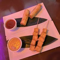 Spring rolls and satay tofu starters  at Sa Wa Dee - Bar Playa del Inglés  in Gran Canaria