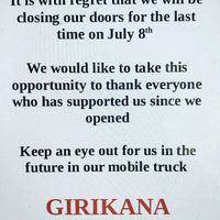 Closed Down Instagram Post  at Giri Kana Cafe in Southport