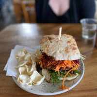 Tofu burger at Giri Kana Cafe in Southport