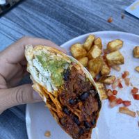 Vegan chorizo breakfast burrito with potatoes   at Stella Luna in Big Bear Lake