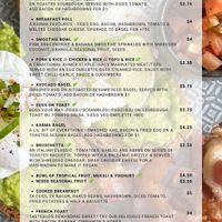 Breakfast menu   at Karmer Traders Hostel in Kampot