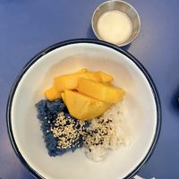 Mango Sticky Rice with Coconut Milk (at breakfast)  at Somying's Kitchen in Pak Chong