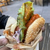 Buffalo chicken burger  at Healthy Junk in Anaheim