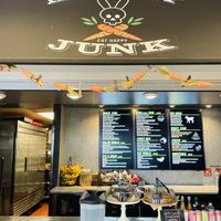 Sign and booth #Veganuary at Healthy Junk in Anaheim