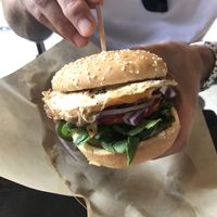 ‘Bacon & egg’ roll was weirdly good! at Healthy Junk in Anaheim