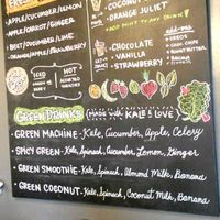 Cute drink menu board  at Healthy Junk in Anaheim