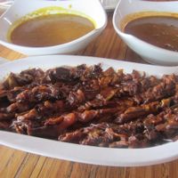 Bengan Tamatar : eggplant fried, amazing at Sharaswhaty in Ubud