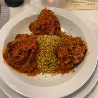 Soy meatballs with tomato apple sauce and quinoa  at El Laurel in Salamanca