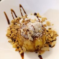 Flan de coco at El Laurel in Salamanca