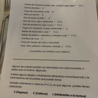 Carta postres  at El Laurel in Salamanca