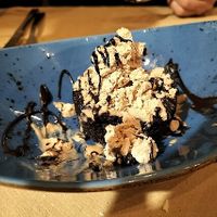 Almond/coconut flan at El Laurel in Salamanca